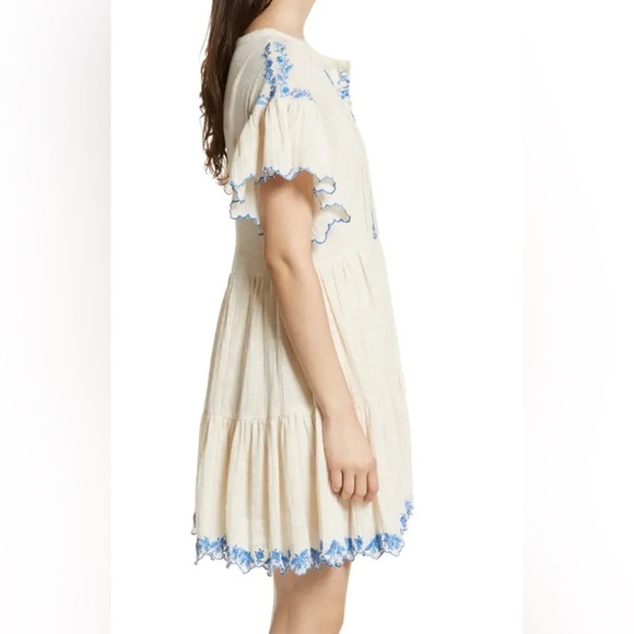Free People Embroidered Oversized Boho Dress (Small) - Picture 2 of 7